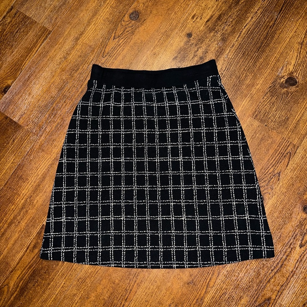 Gilli Hilda Skirt Checkered Black White Y2K Elastic Waist Whimsigoth Chic Size M - Picture 2 of 8